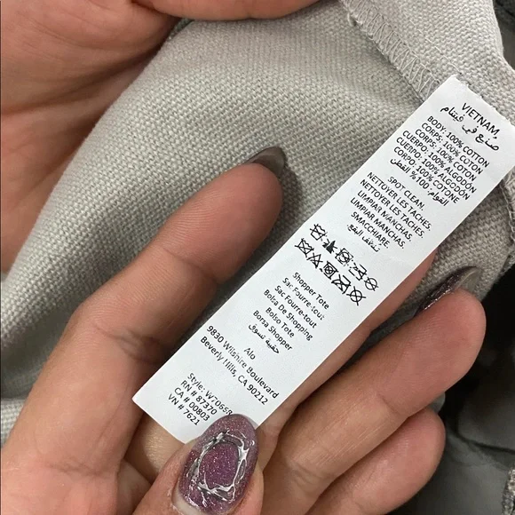 ALO Tote bag Yoga Beige Knit Fabric Rare - Picture 6 of 6